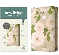 NLT Thinline Reference Bible Zip Tender Blossom Taupe Leatherlike